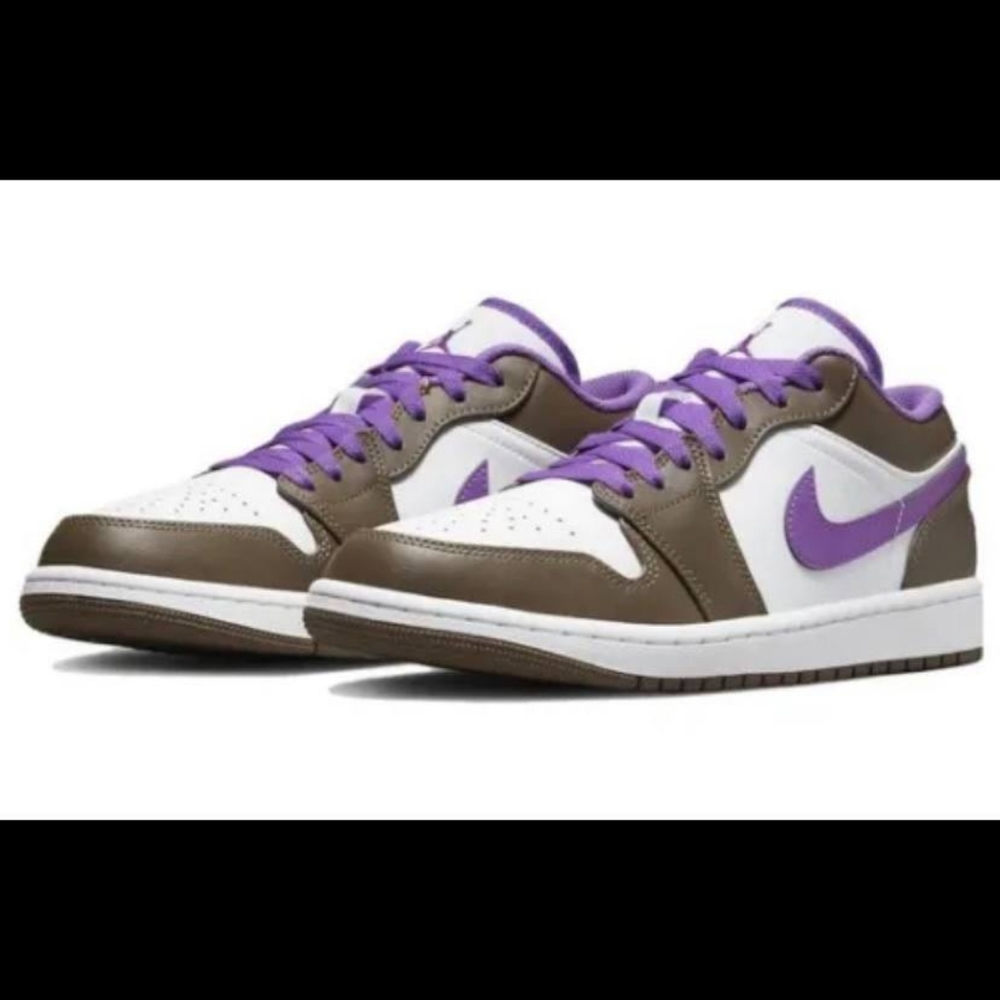 Air Jordan 1 Low Palomino / Wild Berry-White New Size 553558-215